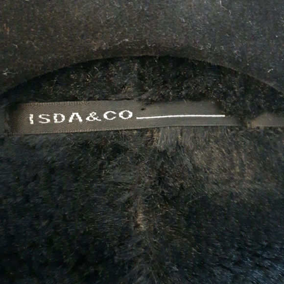 ISDA & CO. Faux fur shearling black coat size s - Picture 9 of 13